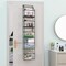 The Door Hanging Pantry Organizer 5-Shelf Room Organizer with Clear Plastic Pockets Behind The Door Storage Organizer Large Capacity Organizer for Closet Bedroom Bathroom (Grey)